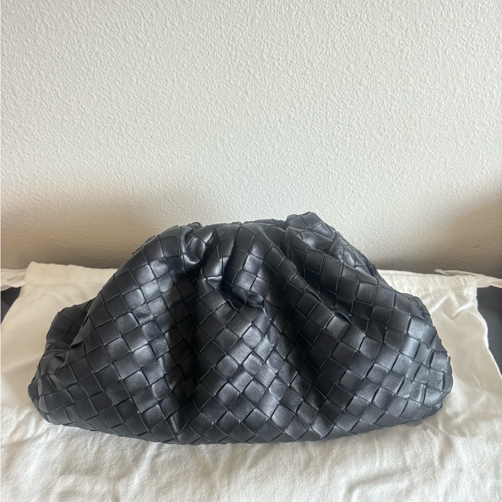 Bottega Veneta Intrecciato Black Leather Clutch